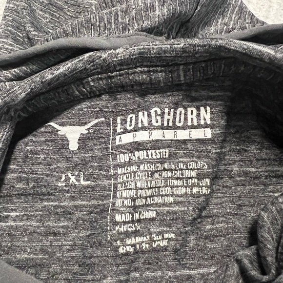 #788. Longhorn Apparel Lightweight Performance Gray Hoodie. Size 2XL - Picture 7 of 9
